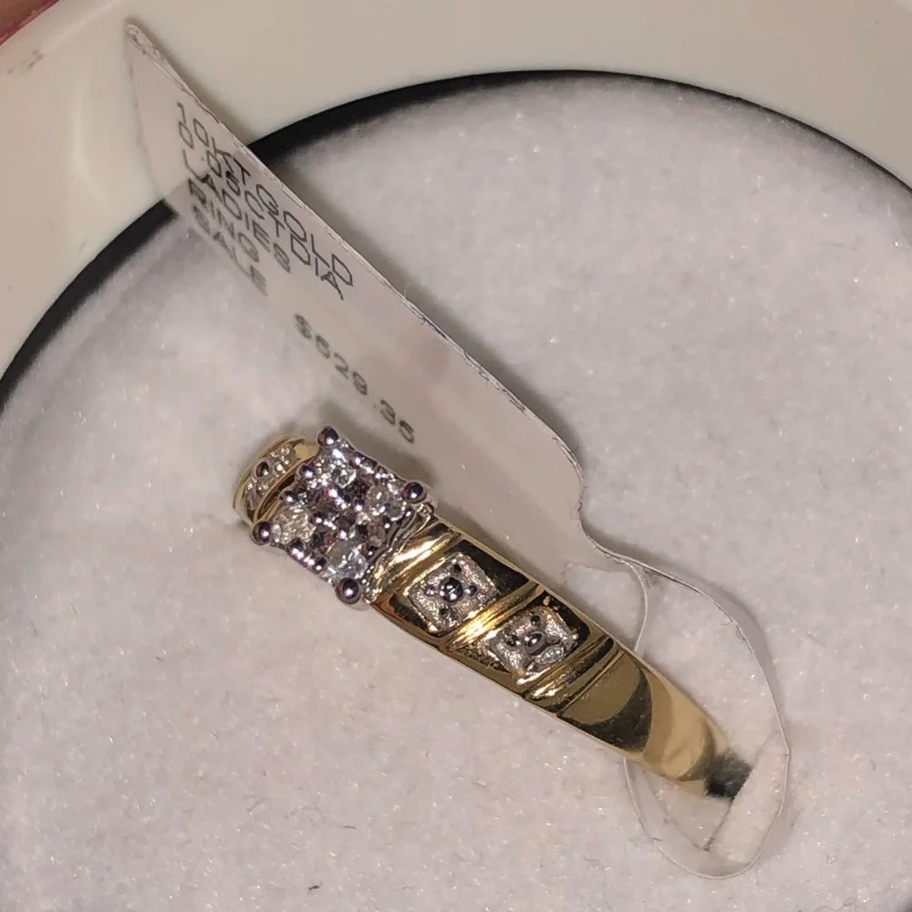 10k solid Real gold real diamond bridal engagement promIe ring FREE APPRAISAL - Picture 4 of 8